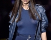 Irina Shayk Flaunts Nipples In Tight See-Through Blue Top At Versace Show