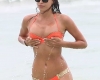 Irina Shayk in Orange Bikini on the Beach in Miami
