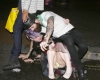 Kelly Osbourne Upskirt while Leaving a Restaurant in London