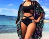 Draya Michele Flants Hot Beach Body In Mint Swim In Jamaica