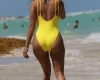 Draya Michele In Yellow Swimsuit At The Beach In Miami 