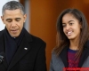 Malia Obama With Father Barack Obama At The White House Conference In November 