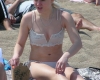 ZARA LARSSON in Bikini at a Beach in Barcelona