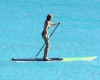 Lily Cole Learns To Paddle Board