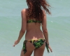 British pop star Eliza Doolittle wears a tropical print bikini to the beach in Miami