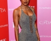 Teyana Taylor Braless in Sheer Silver Gown 02